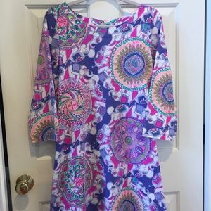 Lilly Pulitzer size L multicolored 3/4 length sleeve dress.